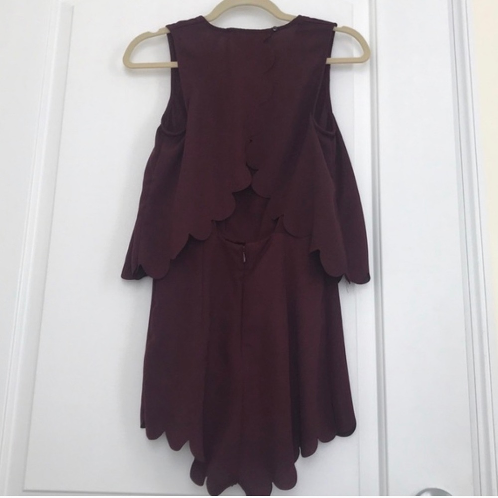 H&M Burgundy Scalloped Romper - Picture 2 of 7